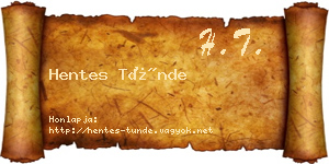 Hentes Tünde névjegykártya
